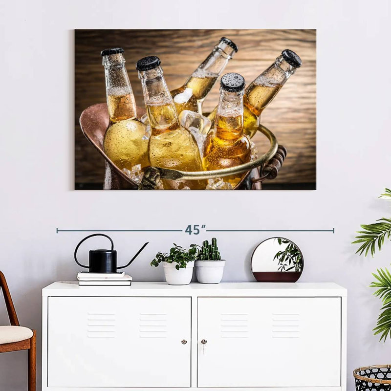 Yarlin Cold Beer Bottles, 26" H x 39" W