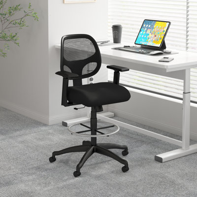 Backed Adjustable Height Ergonomic Active Stool with Footrest