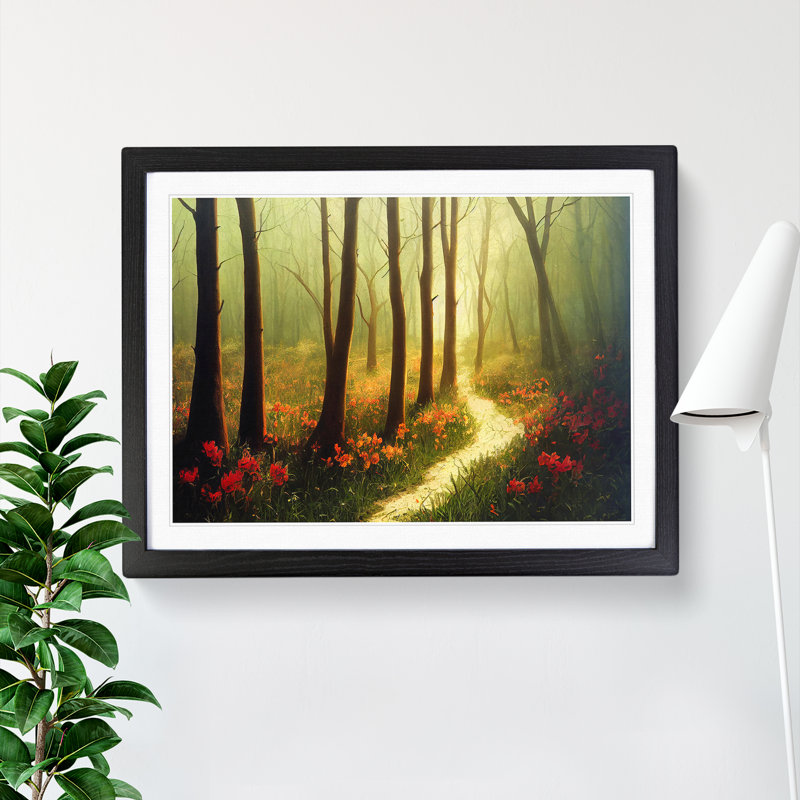 Ravishing Spring Forest - Single Picture Frame Painting, Black Framed, 34cm H x 46cm W x 2cm D
