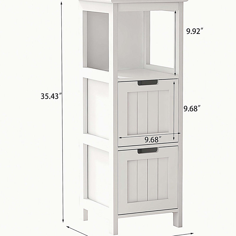 Armoire de rangement pour salle de bain avec 2 tiroirs et 1 tablette
