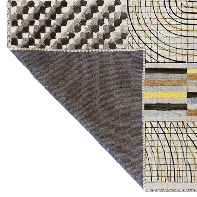 Tapis décoratif moderne à rayures grises, Rectangle 3 pi 9,81 po x 4 pi 11,06 po