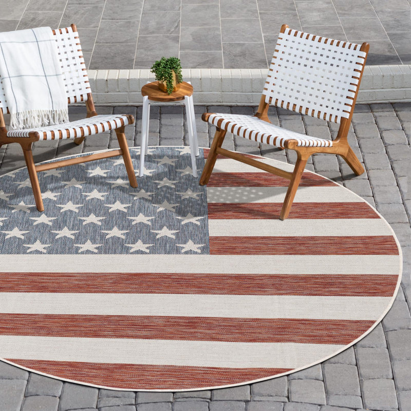 Jill Zarin Indoor/Outdoor Rug, Round 7'1"
