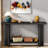 Vintage Console Table With T-leg Design And 2-tier Structure-1624984317