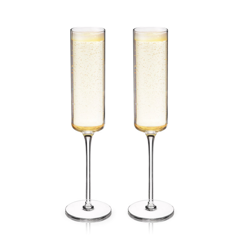 Laurel Crystal Champagne Flutes