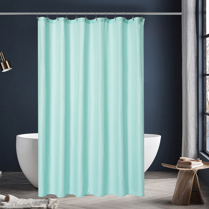 Rideau de douche en tissu hydrofuge, Vert menthe, H 72 po x l 72 po