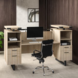 Mirella Reception Desk with Glass Countertop