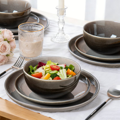  12 Piece Stoneware Dinnerware Sets, Service For 4