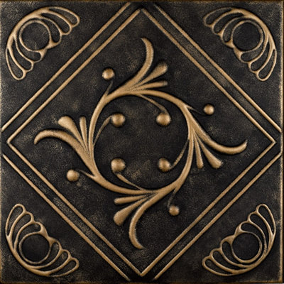 Carreau de plafond en polystyrène à coller 1,6 pi x 1,6 pi Diamond Wreath