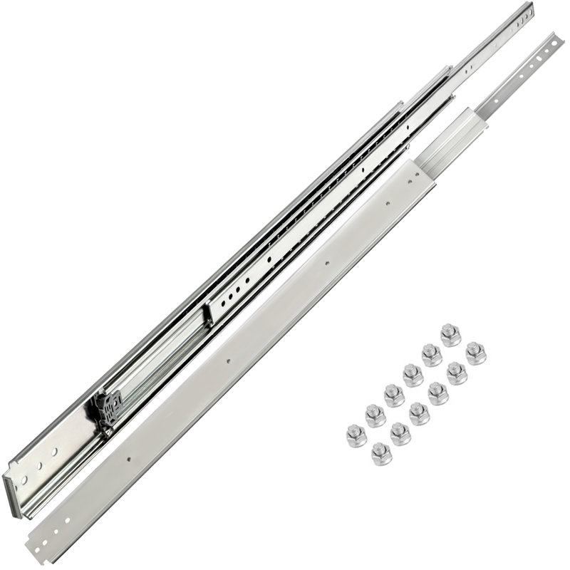 Drawer Slides, 1 Pair 32 Inch Soft Close Drawer Slides, Ball Bearing Side Mount Drawer Hardware Slides, 500 LBS Load Capacity 3-Section Full Extension Drawer Slides for Smooth Slide, Less Noise