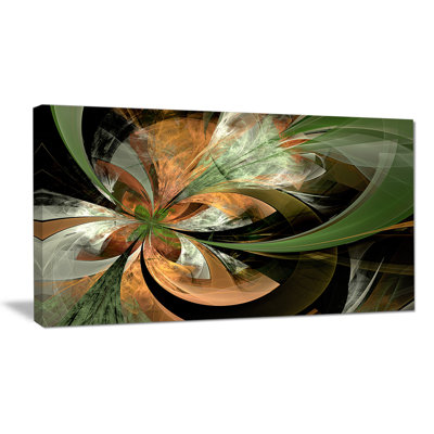 «Orange and Green Large Fractal Flower», impression sur toile tendue