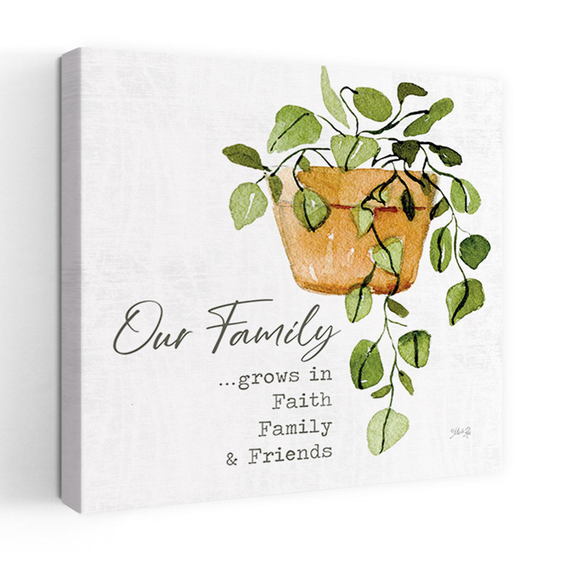Our Family Abstract, art contemporain des plantes, H 36 po x l 36 po