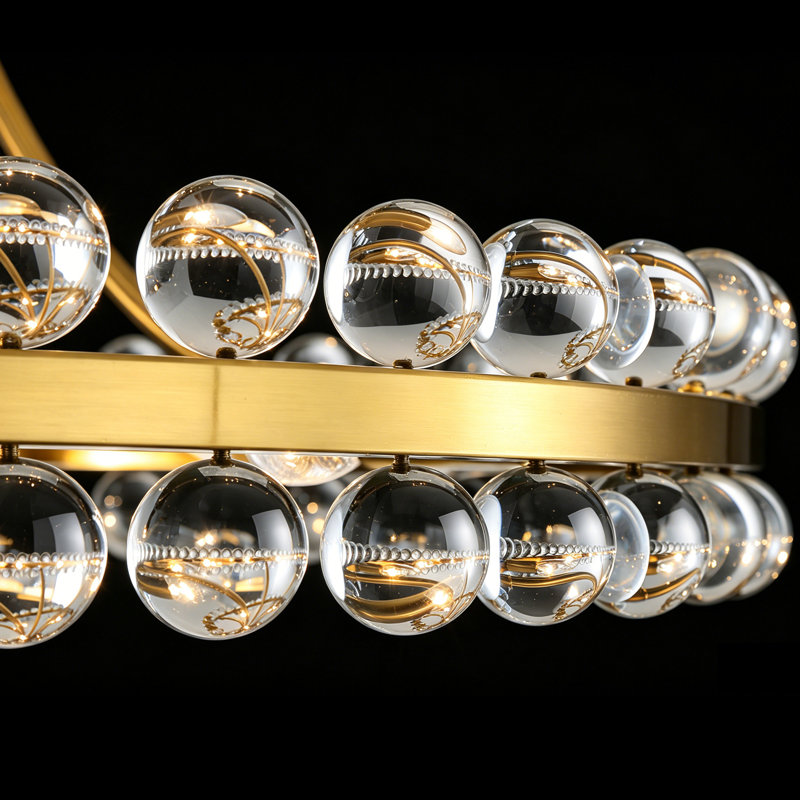 Lustre encastré 12 lumières, Doré