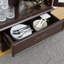 Élégante vitrine vitrée lumineuse avec tablettes réglables, 2 portes, 1 tiroir et ampoule, cerisier-1467737486-1470849021