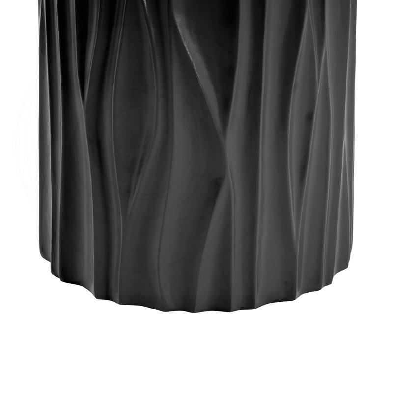 Table d'appoint cylindrique Wave, Noir