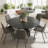 Maxwell Modern Round Dining Table for 4-8 with Sintered Stone Tabletop, X Carbon Steel Base Pre-Assembly-304120420-311459178