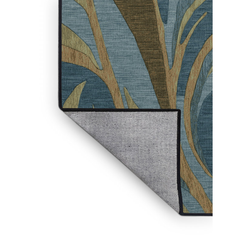 Tapis gris lavable à la machine, Rond 5 pi