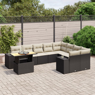 Ensemble de canapé de jardin en rotin PE Vidaxl