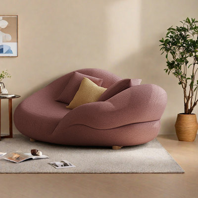 Luxury Cotton-Linen Solid Wood Chaise Lounge