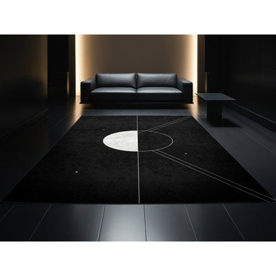 Tapis géométrique vert / noir lavable à la machine Ovetta