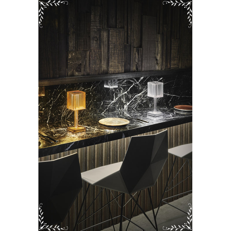 Gatsby Square Resin Table Lamp, Cristal