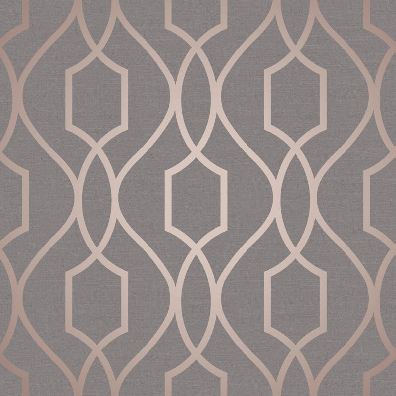 Apex Trellis 10m x 52cm Textured Metallic Finish Wallpaper Roll, Gold