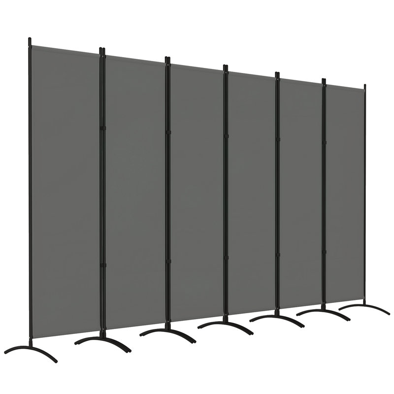 Paravent 6 panneaux pliable, UV30 + paravent, Gris foncé