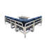 Ensemble de canapé modulaire d'extérieur en aluminium 5 pièces avec coussins et foyer-155270706-177429332