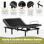 Base de lit réglable avec commande vocale, application Bluetooth, massage double, lumières sous le lit-1271487416
