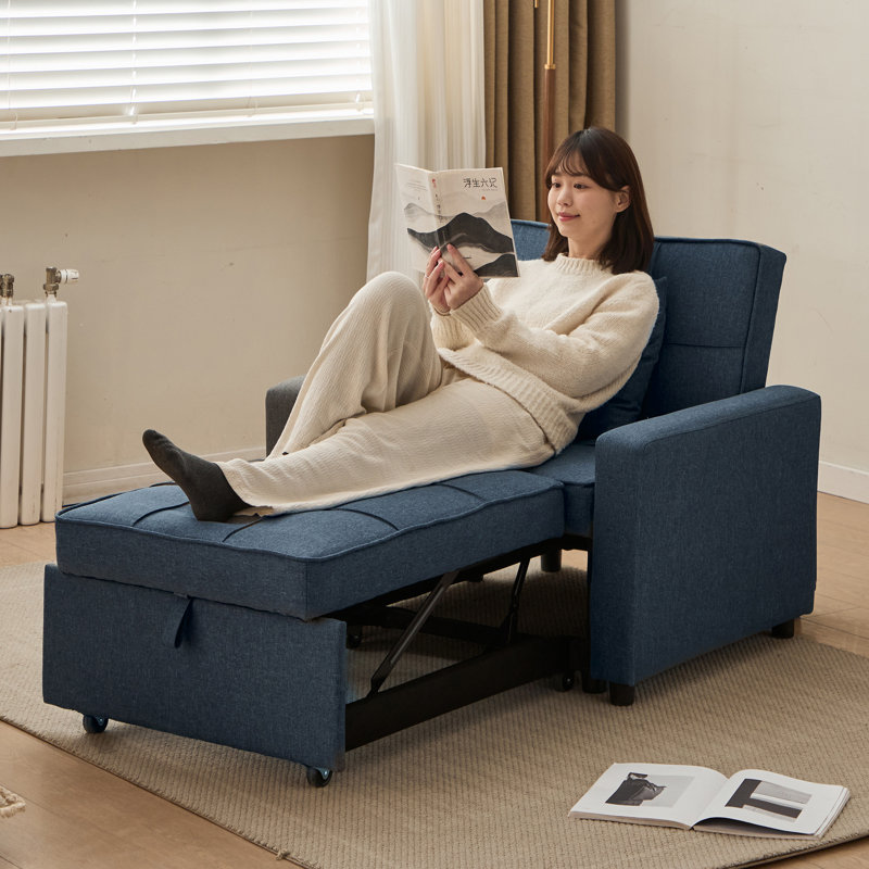 Fauteuil convertible simple 35,6 po 3-en-1, Bleu