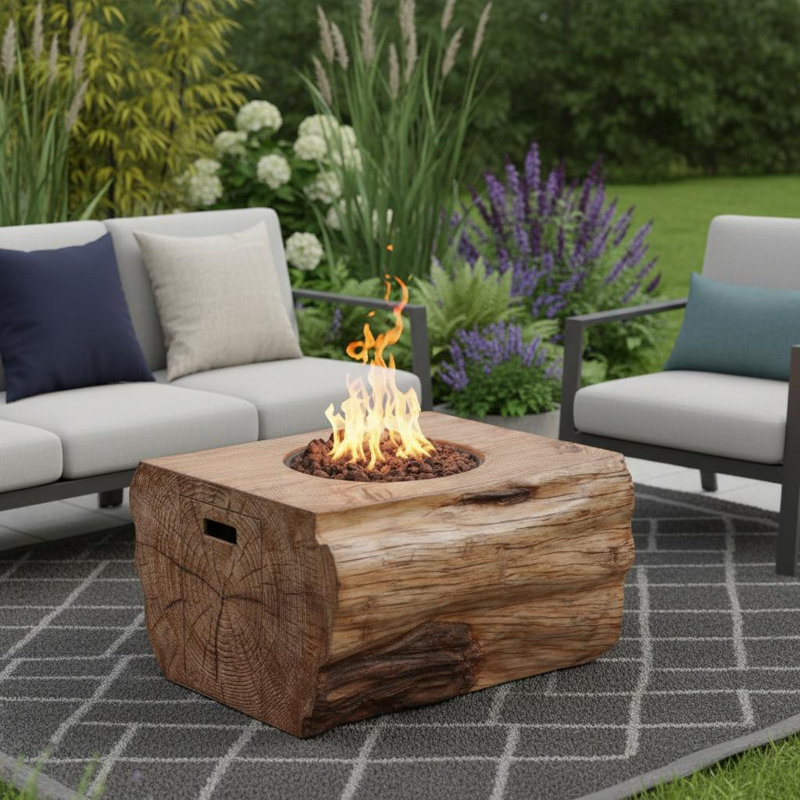Foyer rectangulaire en aluminium au gaz naturel brun de 50 000 BTU avec couvercle