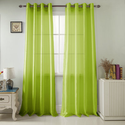 Mattingly Faux Silk Semi-Sheer Grommet Window Curtain Panel
