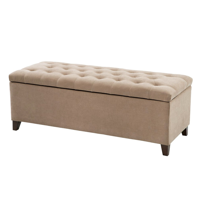 Banc de rangement à plateau capitonné Maniscalco, Sable