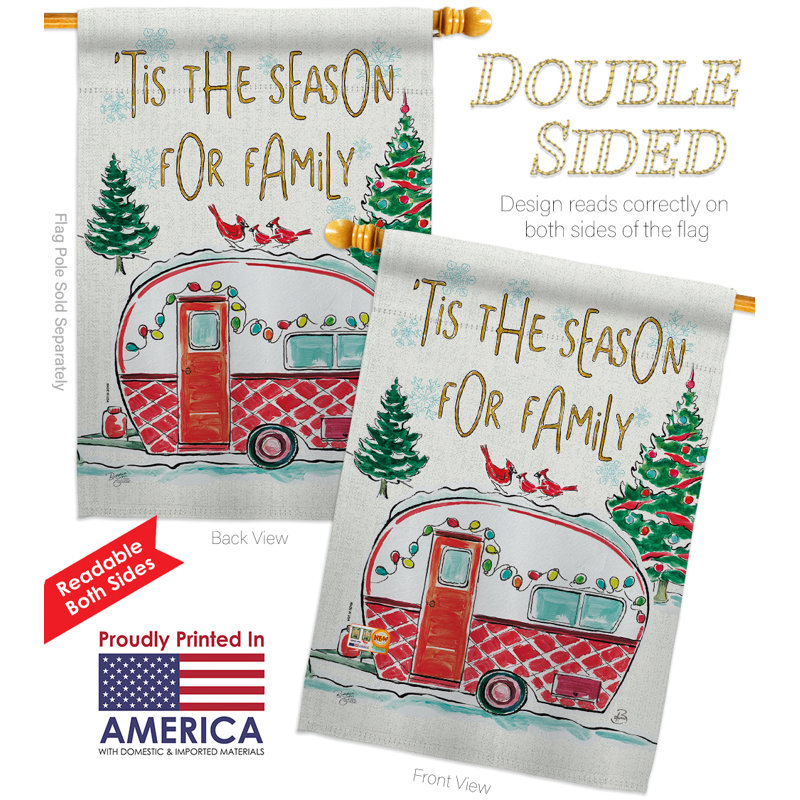 Saison pour la famille : polyester 2 faces 40 x 28 po Ensemble de drapeaux