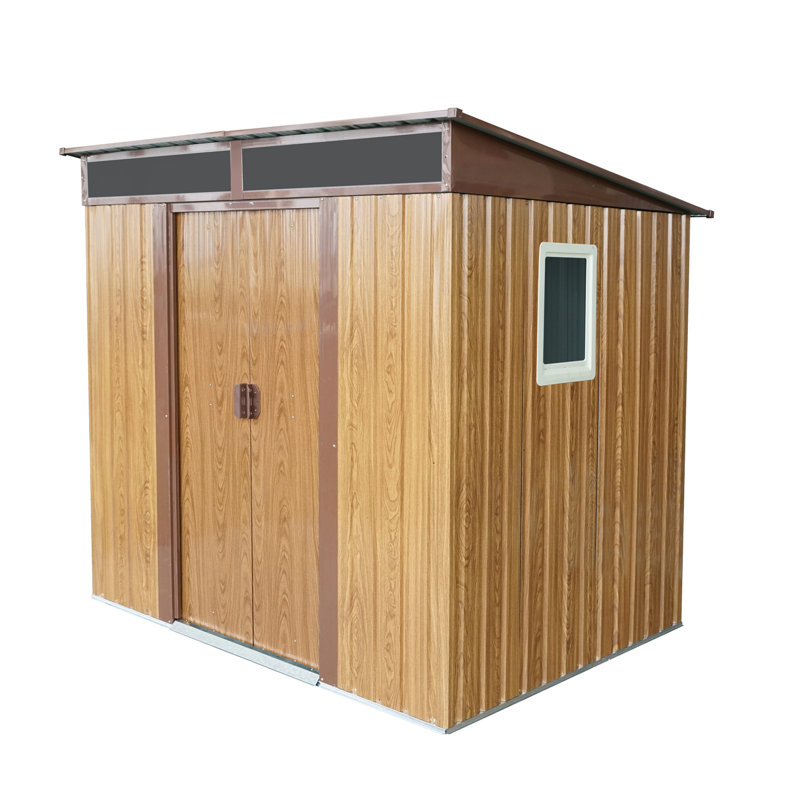 6 X 5Ft Metal Storage For Lawn With Ventilation Design - Fresh Air 6Ft Shed Patio To Elements, Coffee
