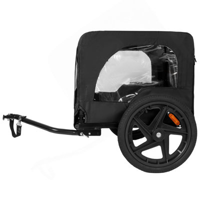 Remorque de vélo d'extérieur pliable robuste pour animaux de compagnie avec roues tout-terrain de 16 pouces et attelage universel - Chariot de transport pliable pour bicyclette / chien