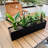 Metal Steel Trough Planter - Rectangle Black Planters For...