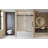 Frameless Single Sliding Shower Door  56-60 "W X 60" H, 1/4 "(6 Mm) Clear Tempered Glass, Explosion Proof Film, Stainless Steel Handle,Square Tube Track ,Matte Black-119866387