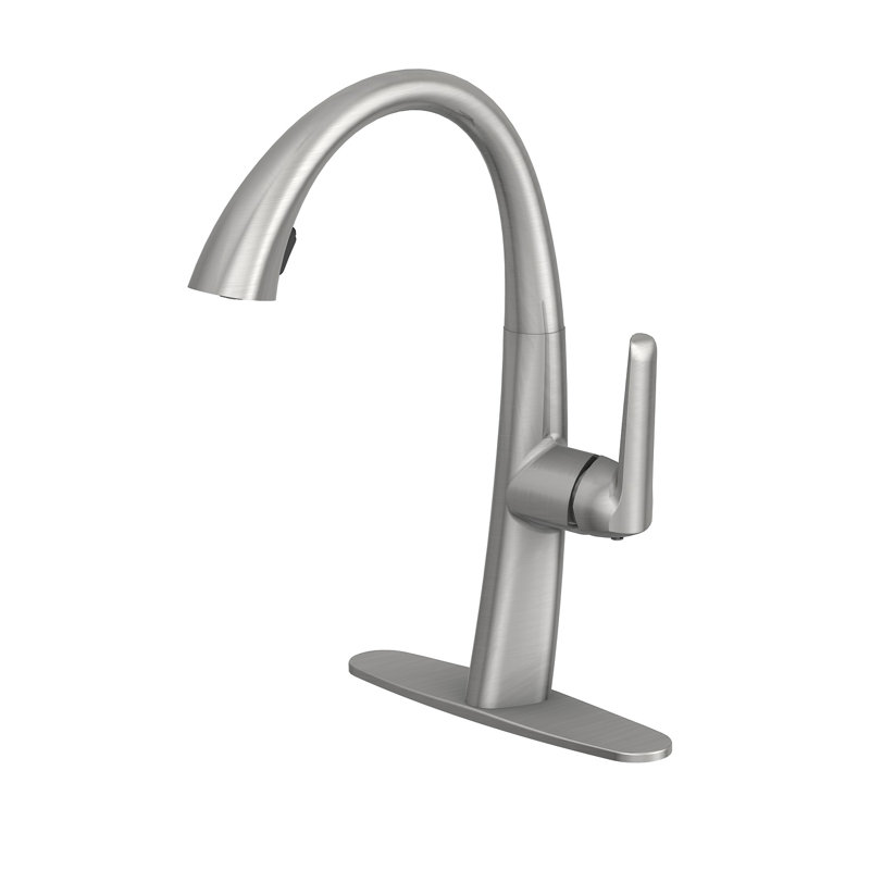 Pull Out Kitchen Faucet with Dual-Function Sprayer, 360° Swivel & Ceramic Cartridge - Easy Install Lead-Free Design for Sink (CP/BN/B9/BG)