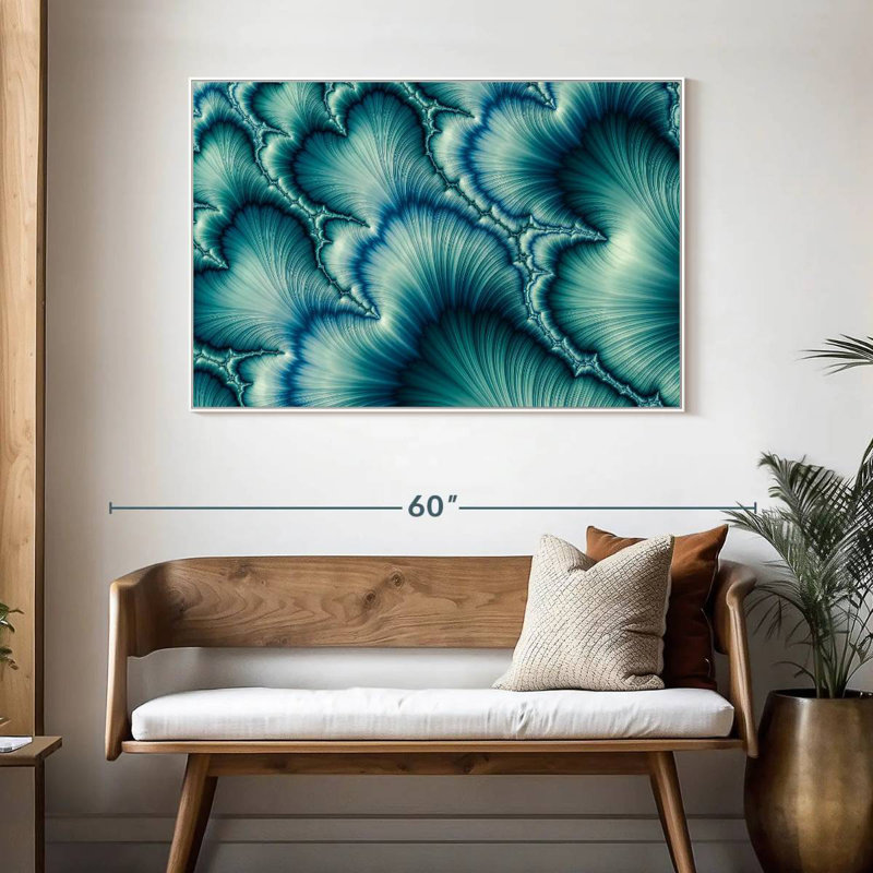 Pétales numériques Chrishayla, Cadre flottant blanc, 46 po x 31 po