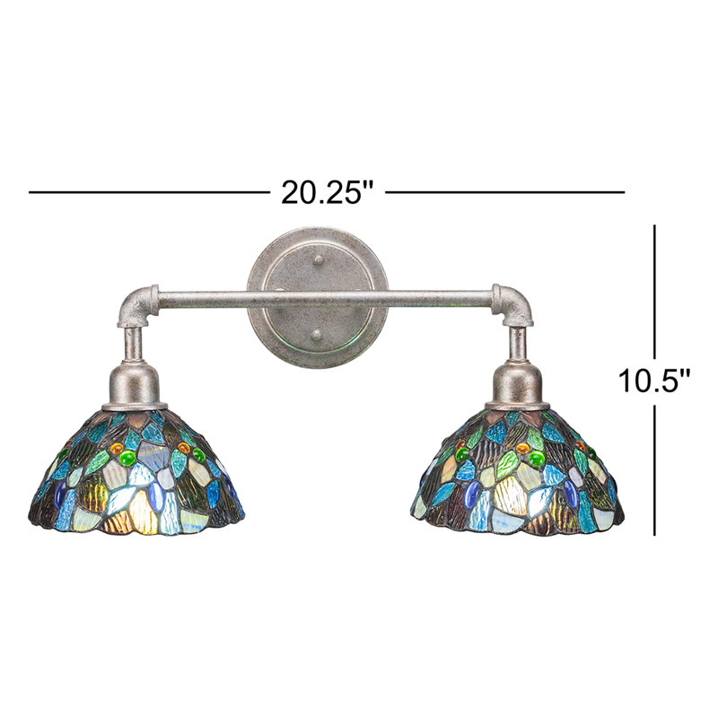 Éclairage pour meuble-lavabo 2 lumières rétro Phebe