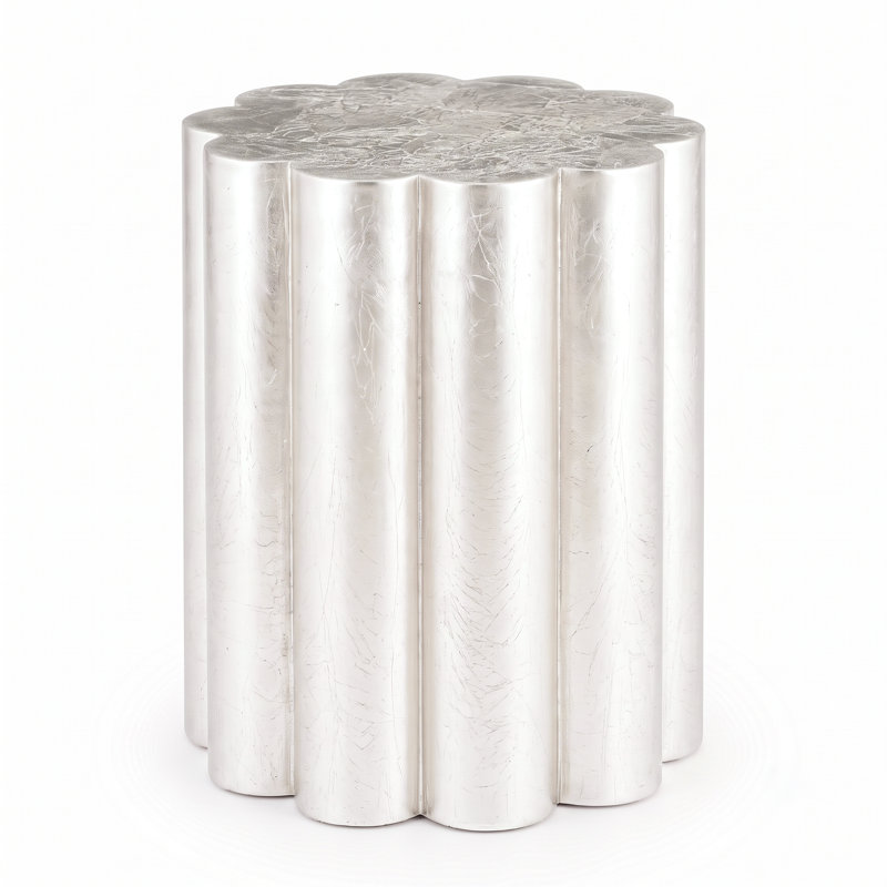 Jaclynn Round End Table Silver, Silver