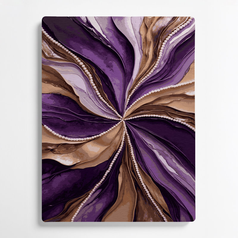 Aquarelle abstraite 98, art mural en métal mauve, H 20 po x l 16 po