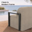 Ensemble de patio moderne 4 pièces en aluminium à structure ouverte, comprenant des chaises et un canapé deux places rembourrés avec coussins Sunbrella-334225429-334225437