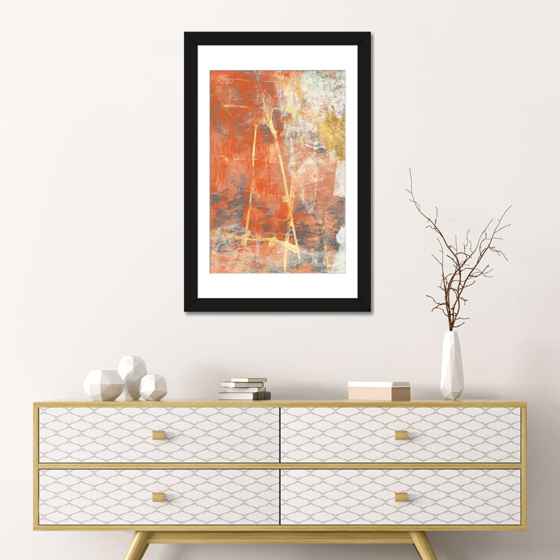 «Terre Cotta Lace II», impression sur toile, H 24 po x l 16 po x P 1 po, Papier d'art encadré noir, Blanc