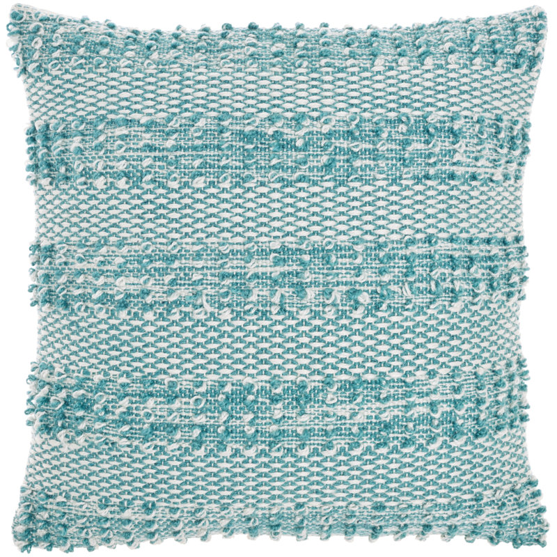 Square Cotton Pillow Cover & Insert, Turquoise Blue
