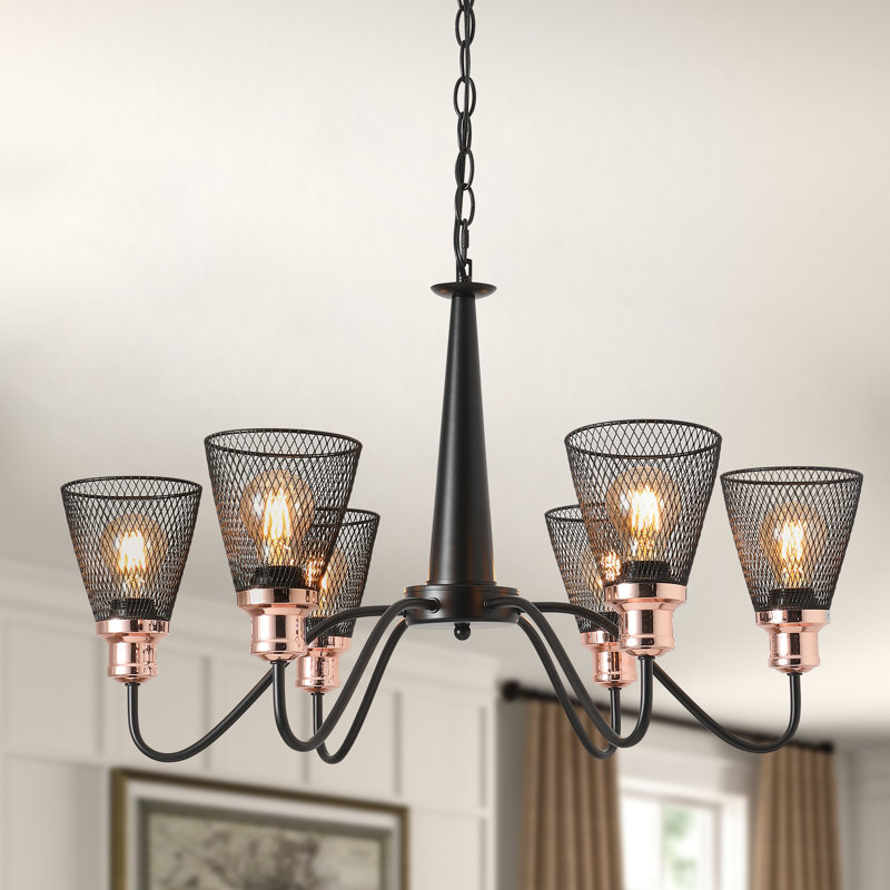 6 - Light Metal Tradition/Classic Dimmable Chandelier