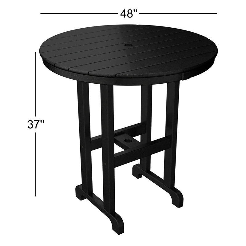 Table de comptoir POLYWOOD, Noir, 48 po