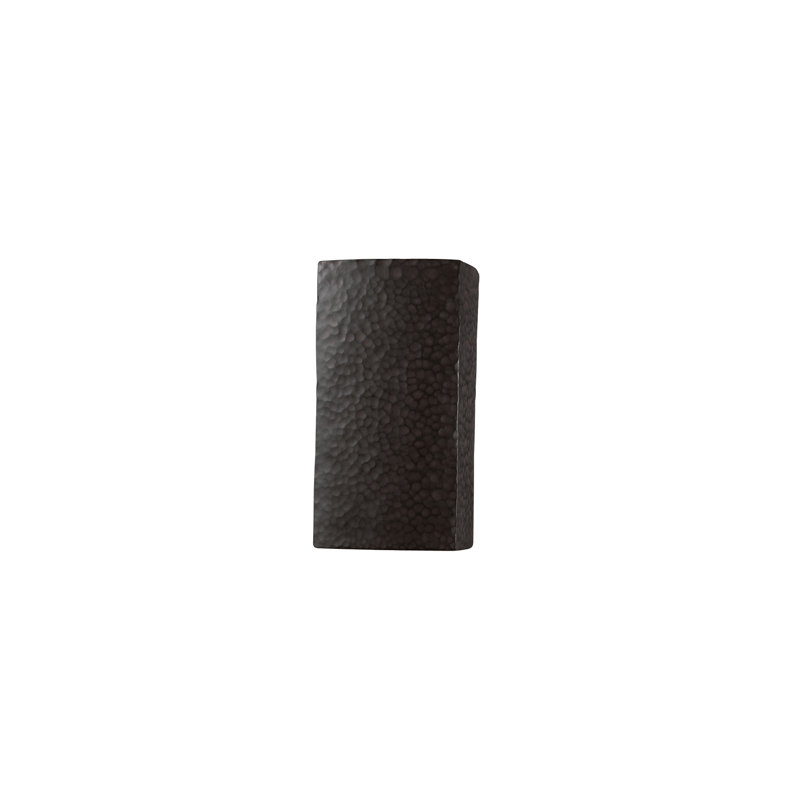 Disla Ceramic Flush Mounted Sconce, Hammered Iron