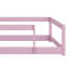 Lit simple en bois avec tête de lit en forme de maison et clôtures-106956403