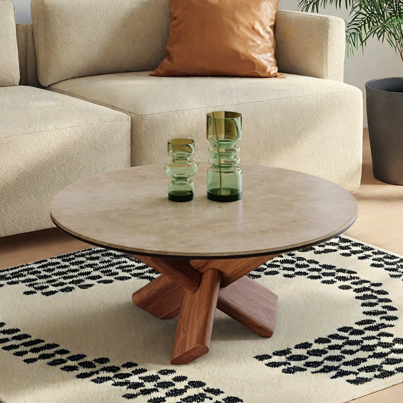 Table basse rétro et minimaliste, H 15,35 po x L 35,43 po x l 35,43 po